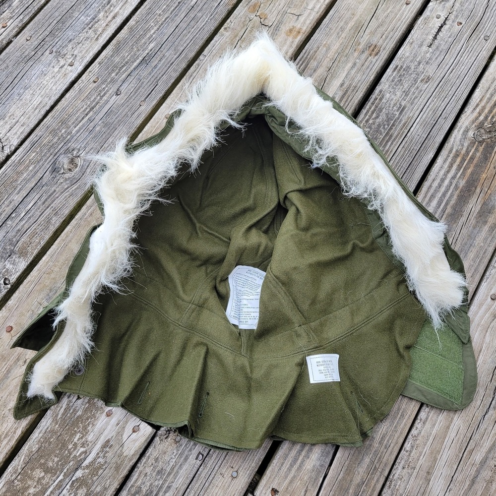 Vtg NOS US Military Hood Extreme Cold Weather W/Synthetic Fur Ruff OG107 - Picture 4 of 5